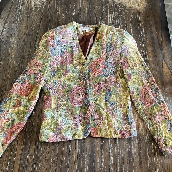 Vintage Ann Taylor Floral Tapestry Blazer Jacket Size 10 Made in USA - Picture 10 of 10